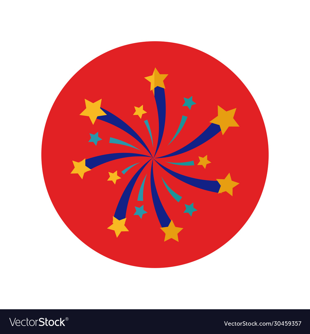 Fireworks splash block and flat style