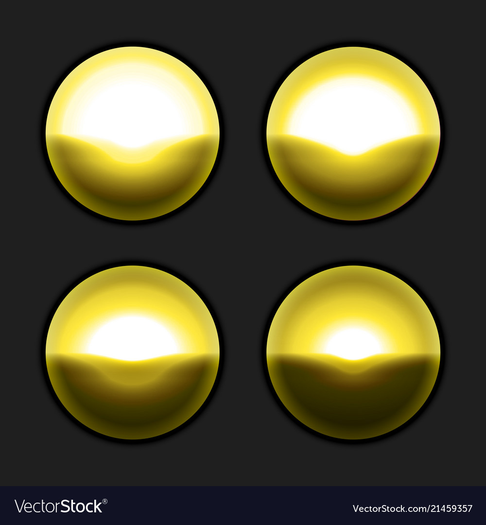 Golden buttons template for website design vector image Golden buttons template for website design