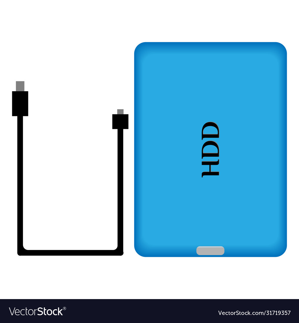 Hdd hard disk external storage for computer vector image Hdd hard disk external storage for computer