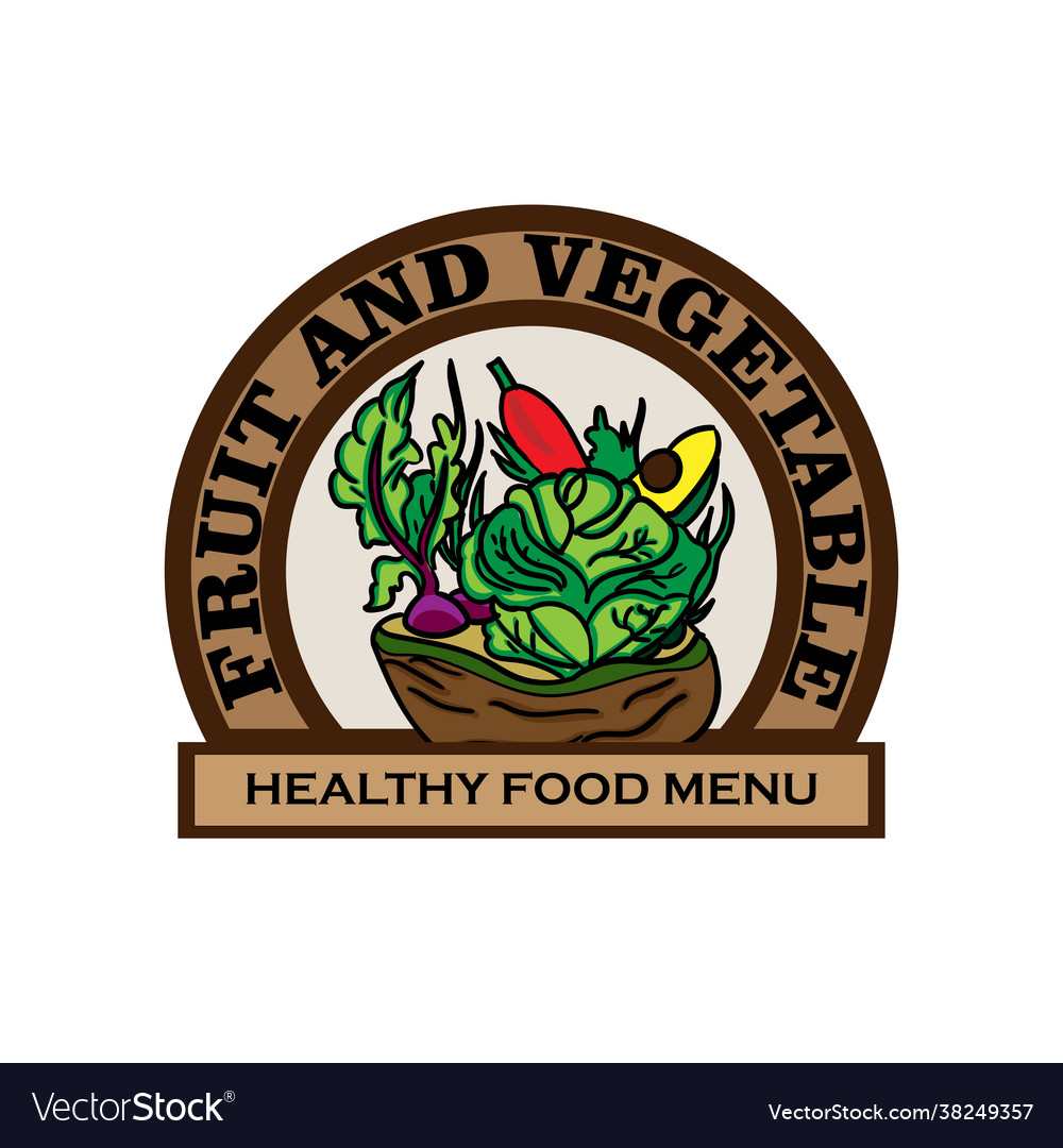 Gesundes Essen Obst und Gemüse Logo Vector Image Gesundes Essen Obst und Gemüse Logo
