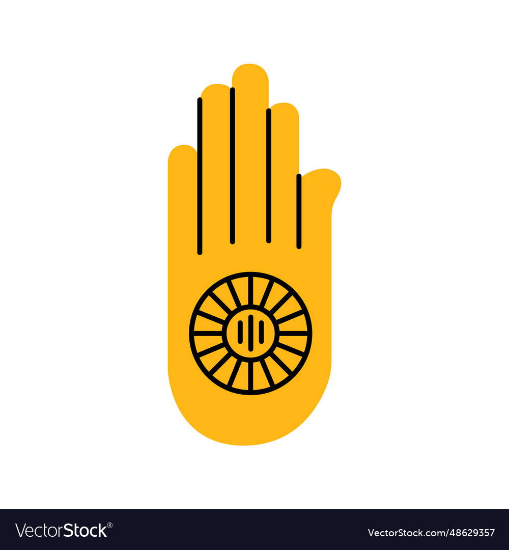 Jainism color concept religion isolated element Vector Image