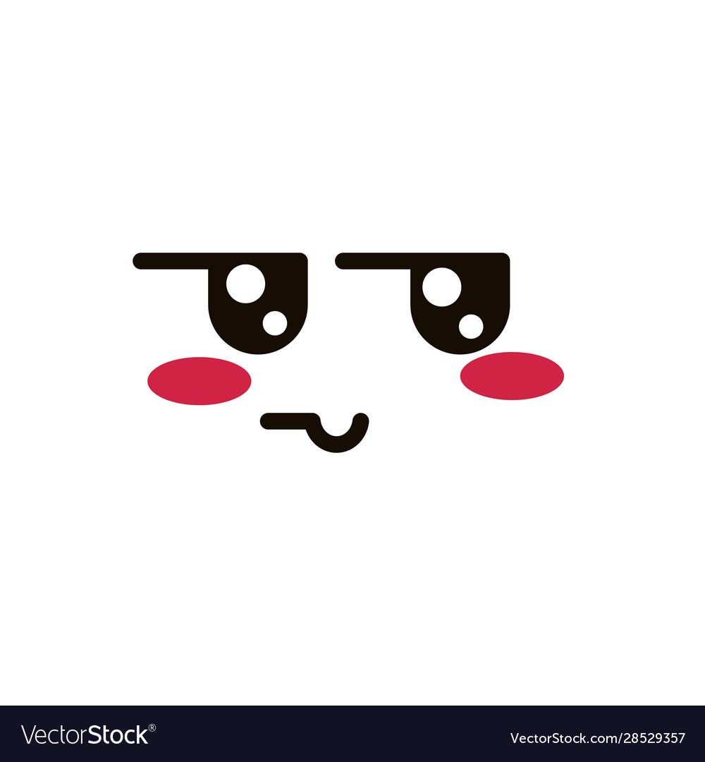 Kawaii cute face expression eyes and mouth Vector Image