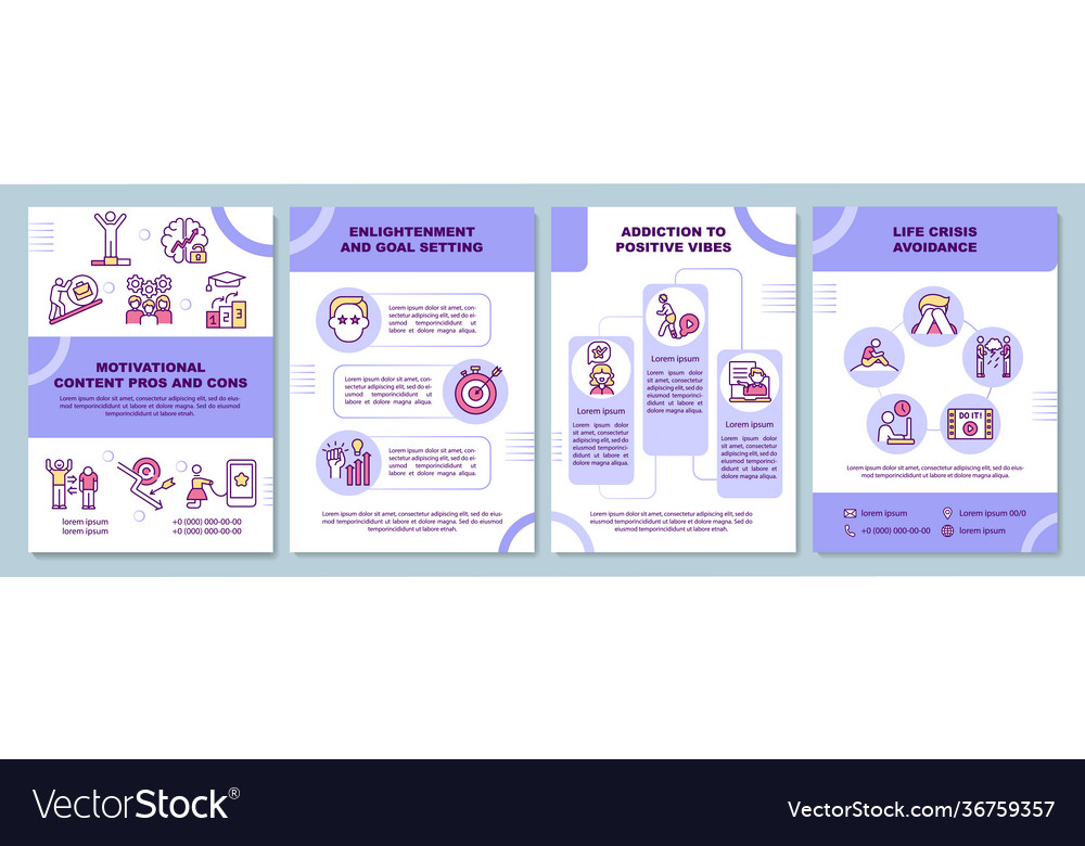 Motivational content pros and cons brochure Vector Image