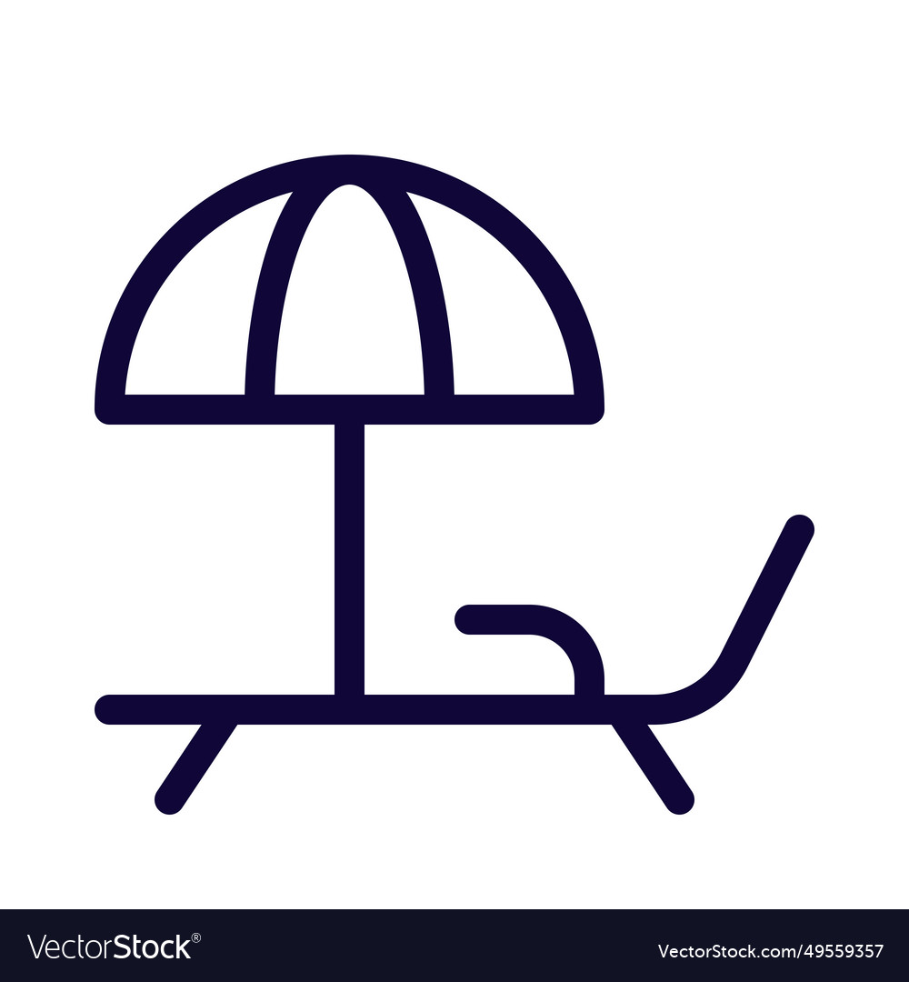 Outdoor beach chair with umbrella on top