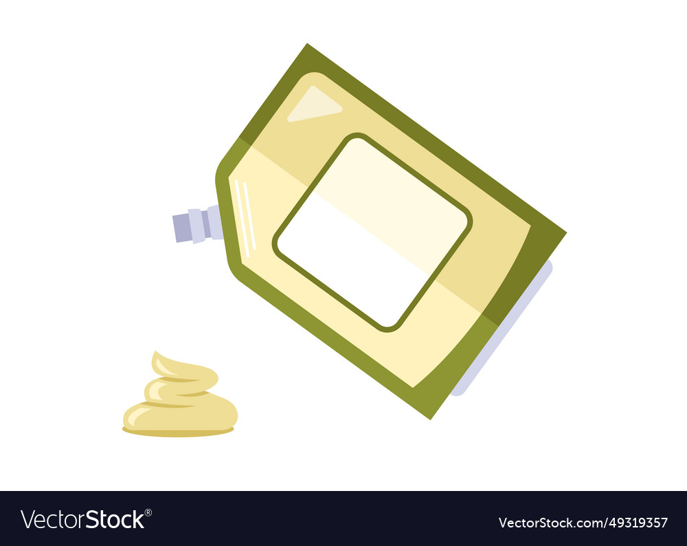 Package with mayonnaise on a white background