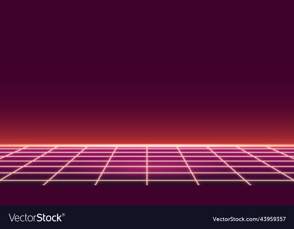 Red grid neon patterned background