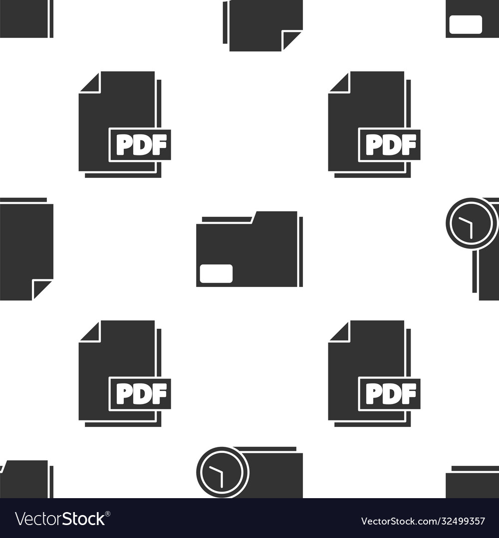 Set document with clock folder and pdf Vector Image Set document with clock folder and pdf