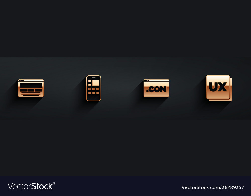 Set ui or ux design mobile apps and icon Vector Image