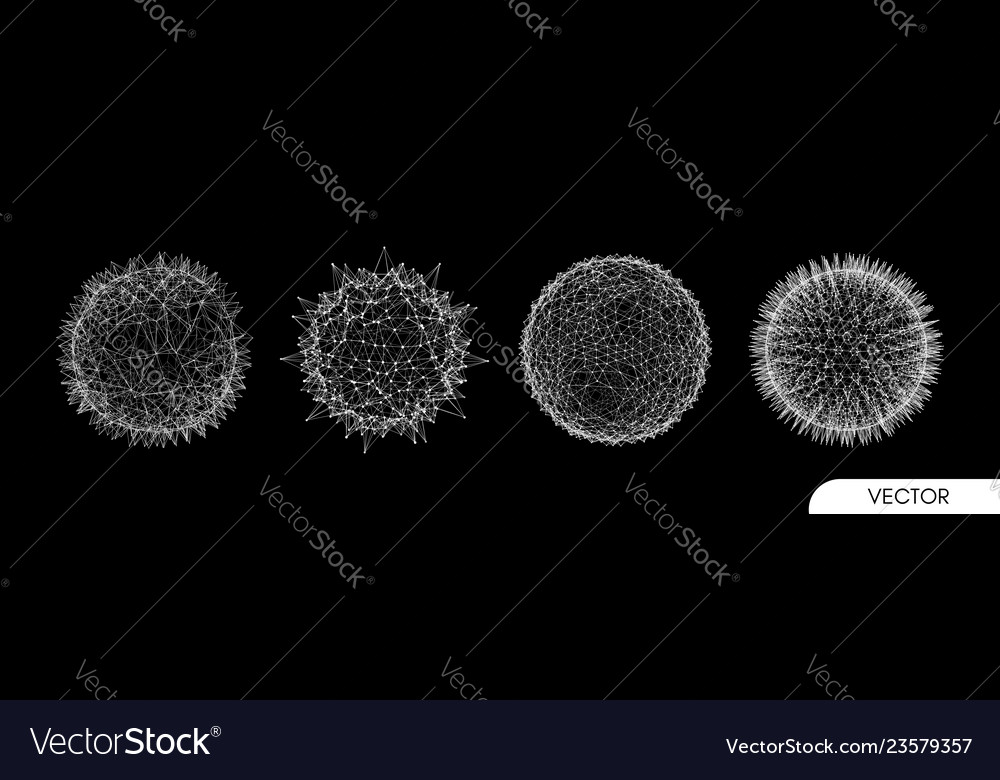 Sphere with connected lines and dots 3d grid