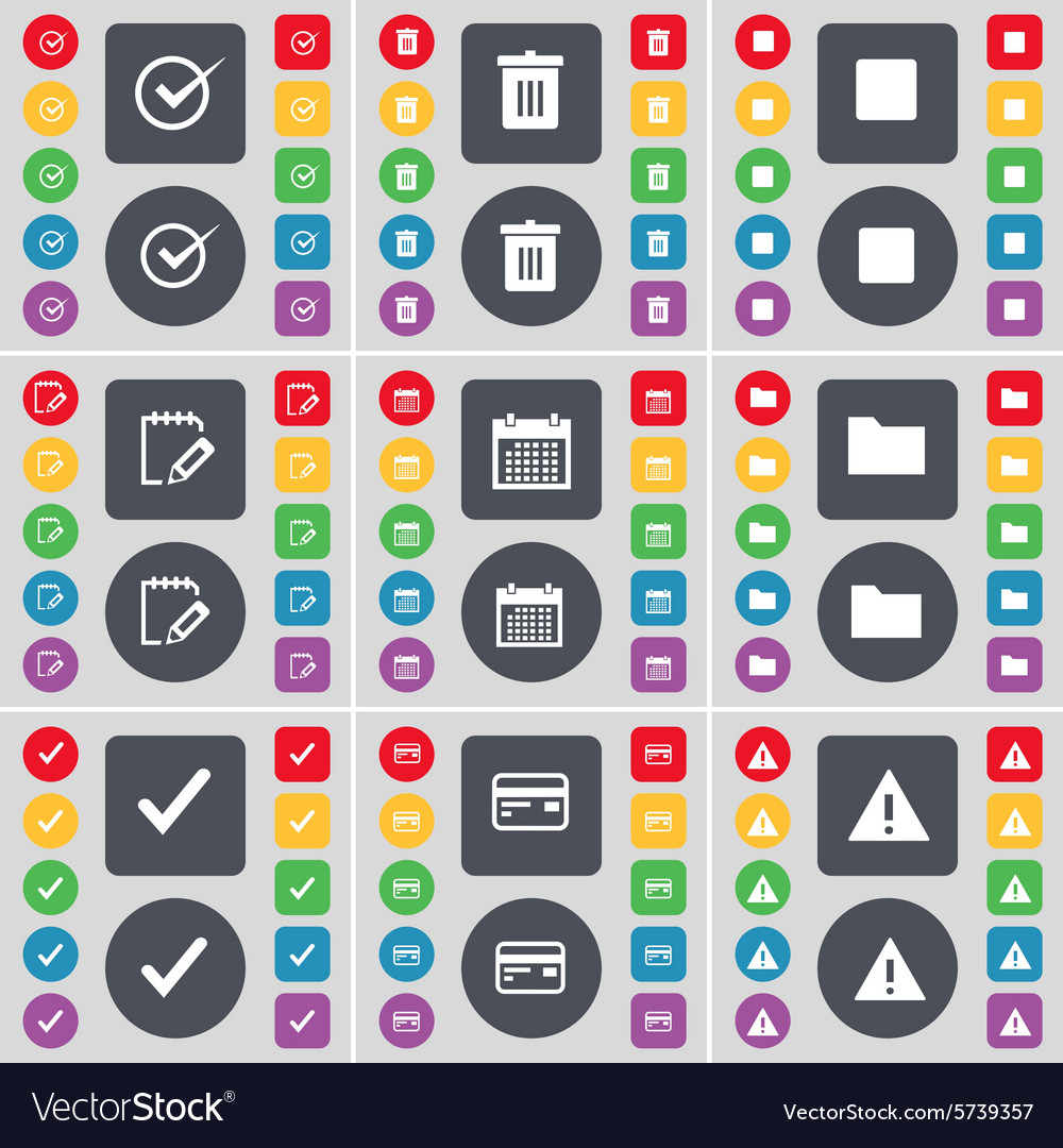 Tick trash can media stop notebook calendar folder