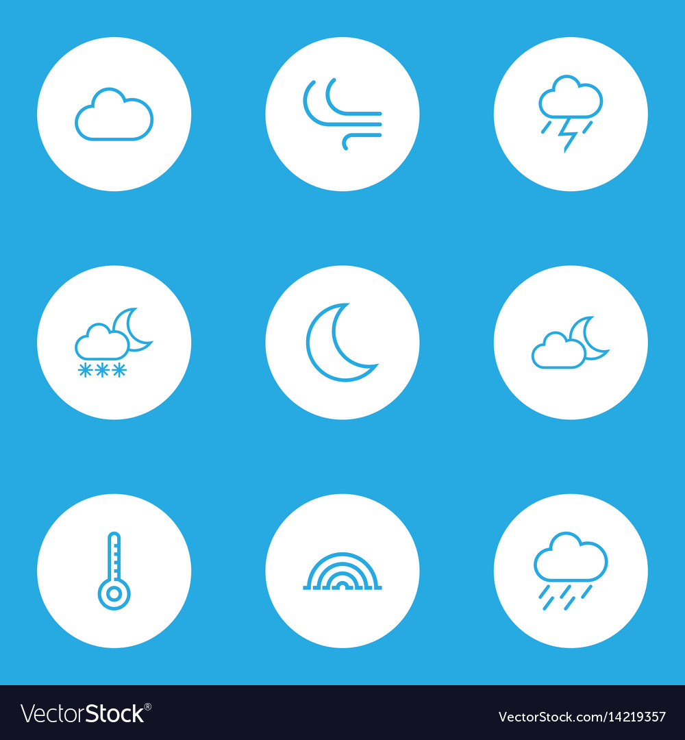 Weather outlines set collection of temperature