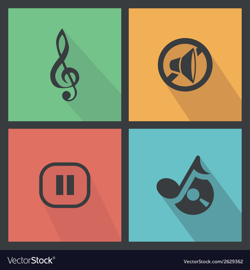 Abstract music object on squares with different