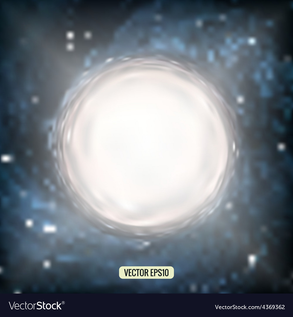 Abstract white circle on a blurred Royalty Free Vector Image