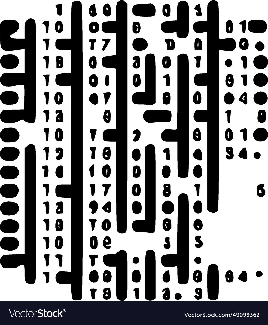 Binary code - minimalist and simple silhouette