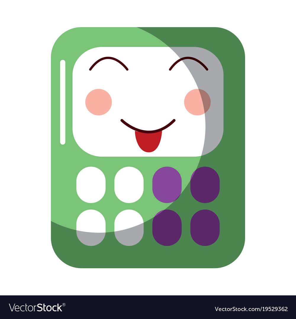 Calculator math kawaii character cartoon Vector Image