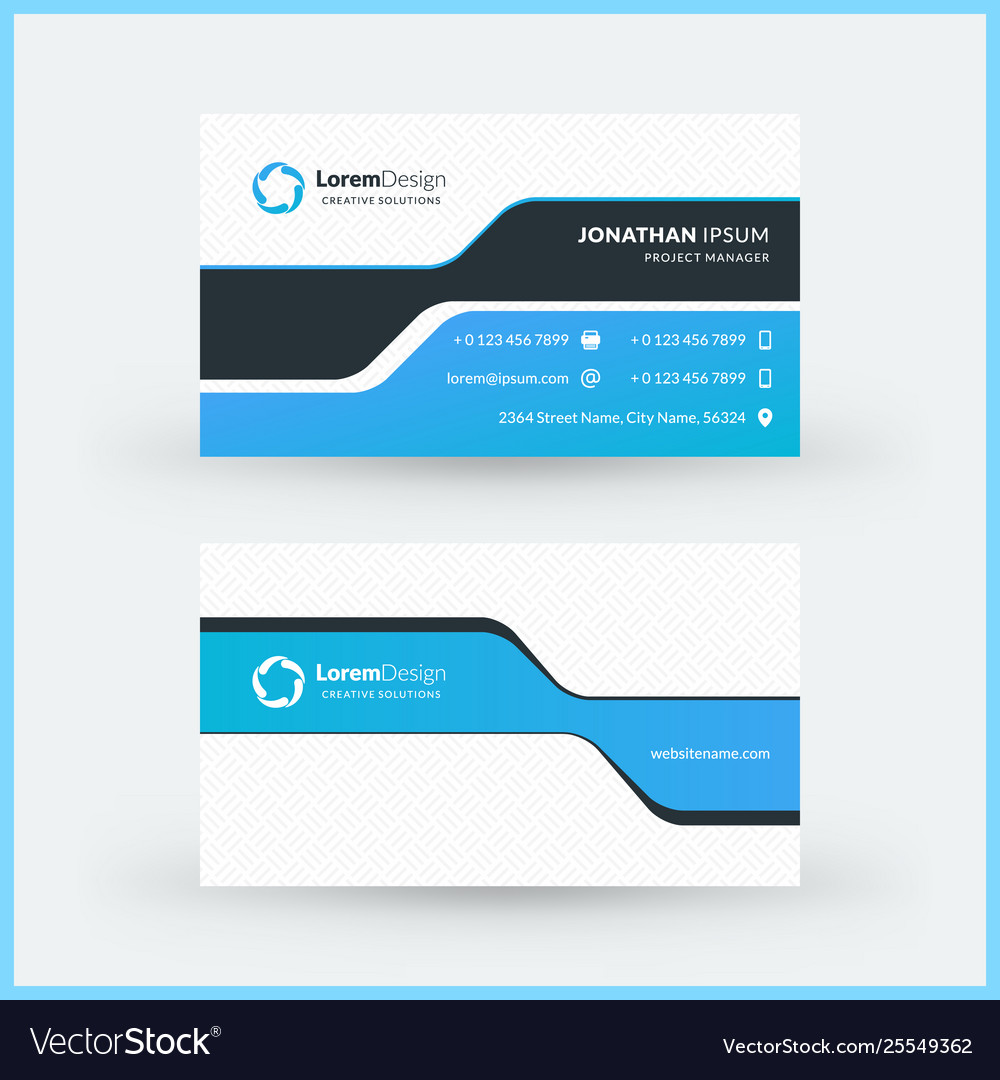 Double-sided horizontal modern business card