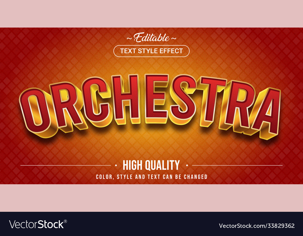 Editable text style effect - orchestra theme Vector Image