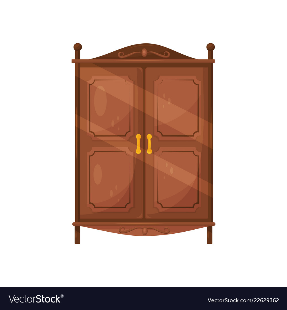 Flat Icon Of Vintage Wooden Cabinet With Flat Icon Of Vintage Wooden Cabinet With