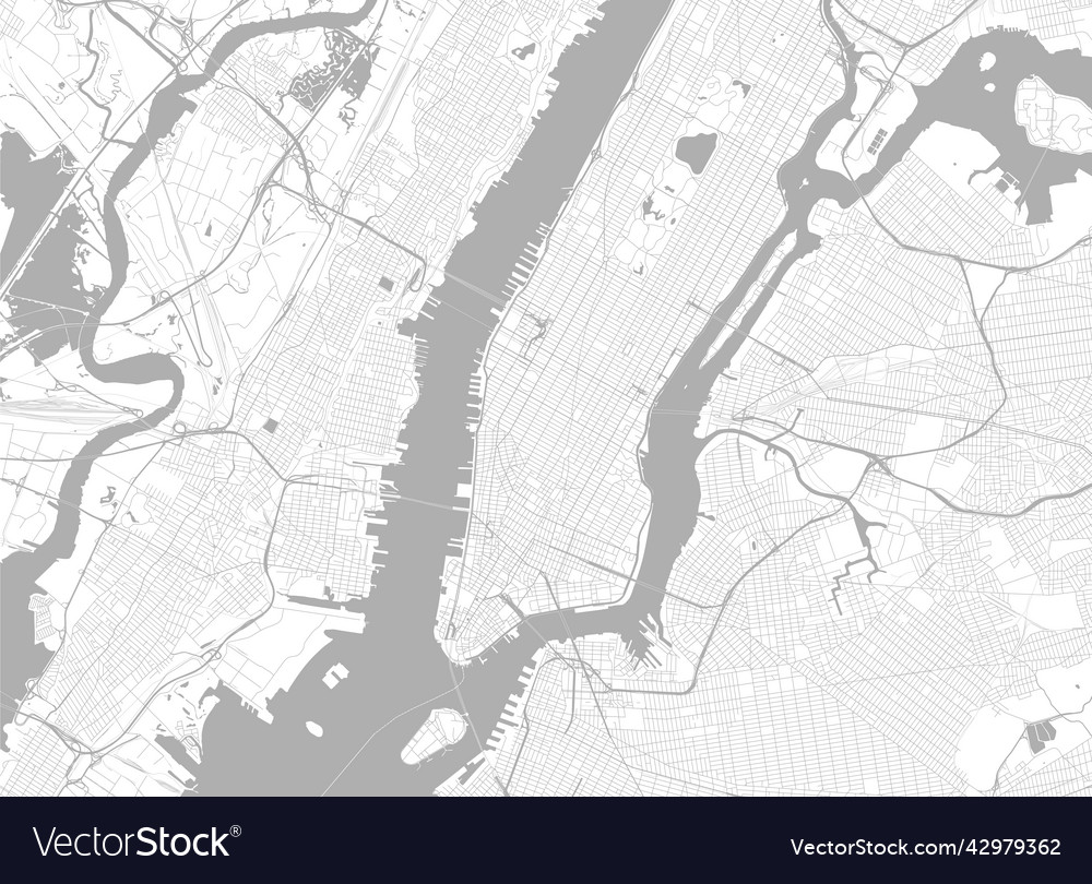 Light new york city map road Royalty Free Vector Image