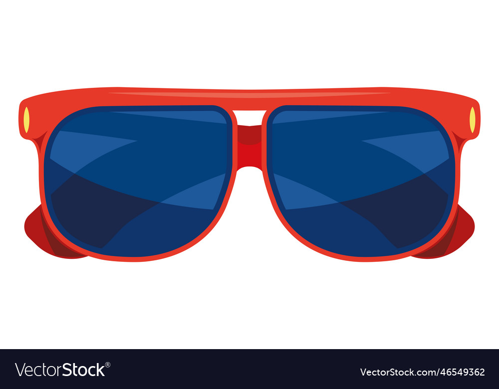 Red sunglasses with modern plastic frame design Vector Image