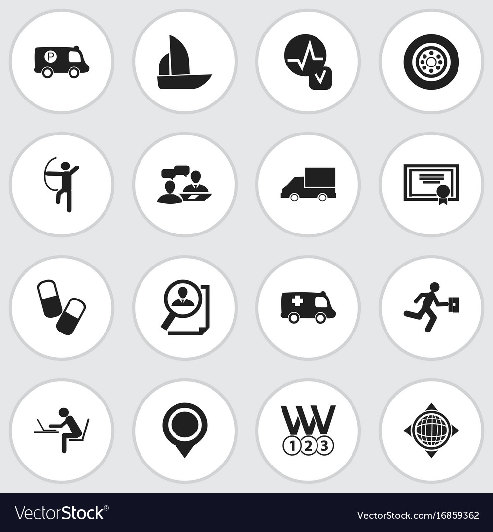 Set of 16 editable complex icons includes symbols