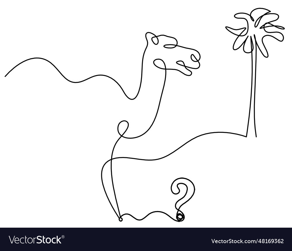 Silhouette of abstract camel with question mark Vector Image Silhouette of abstract camel with question mark