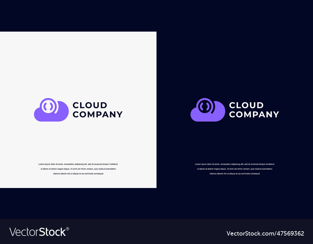 Simple cloud coding logo design Vector Image Simple cloud coding logo design