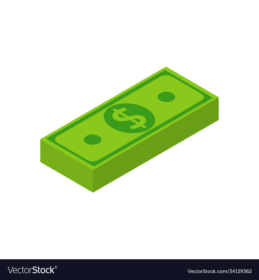 Stack money isometric cash pack icon