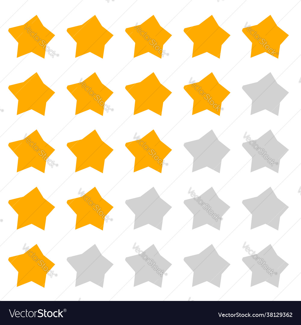 Star rating element with slightly distorted stars
