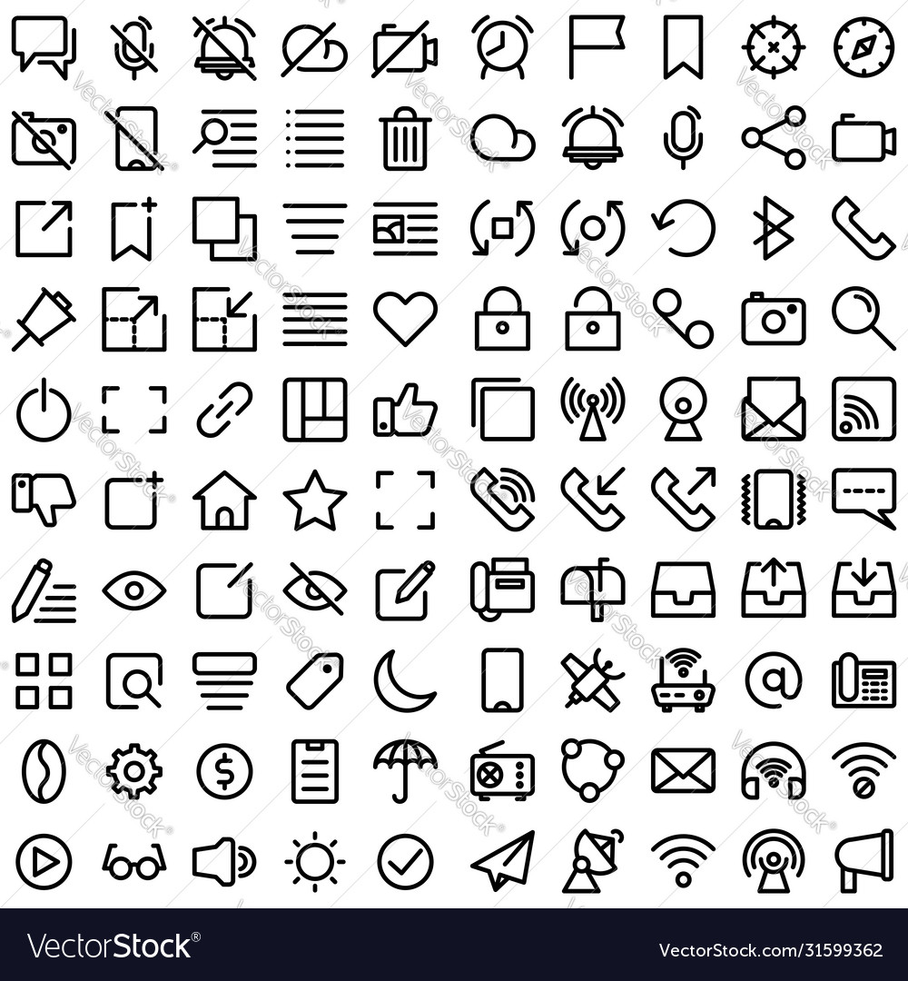 User interface icon set include vector image User interface icon set include