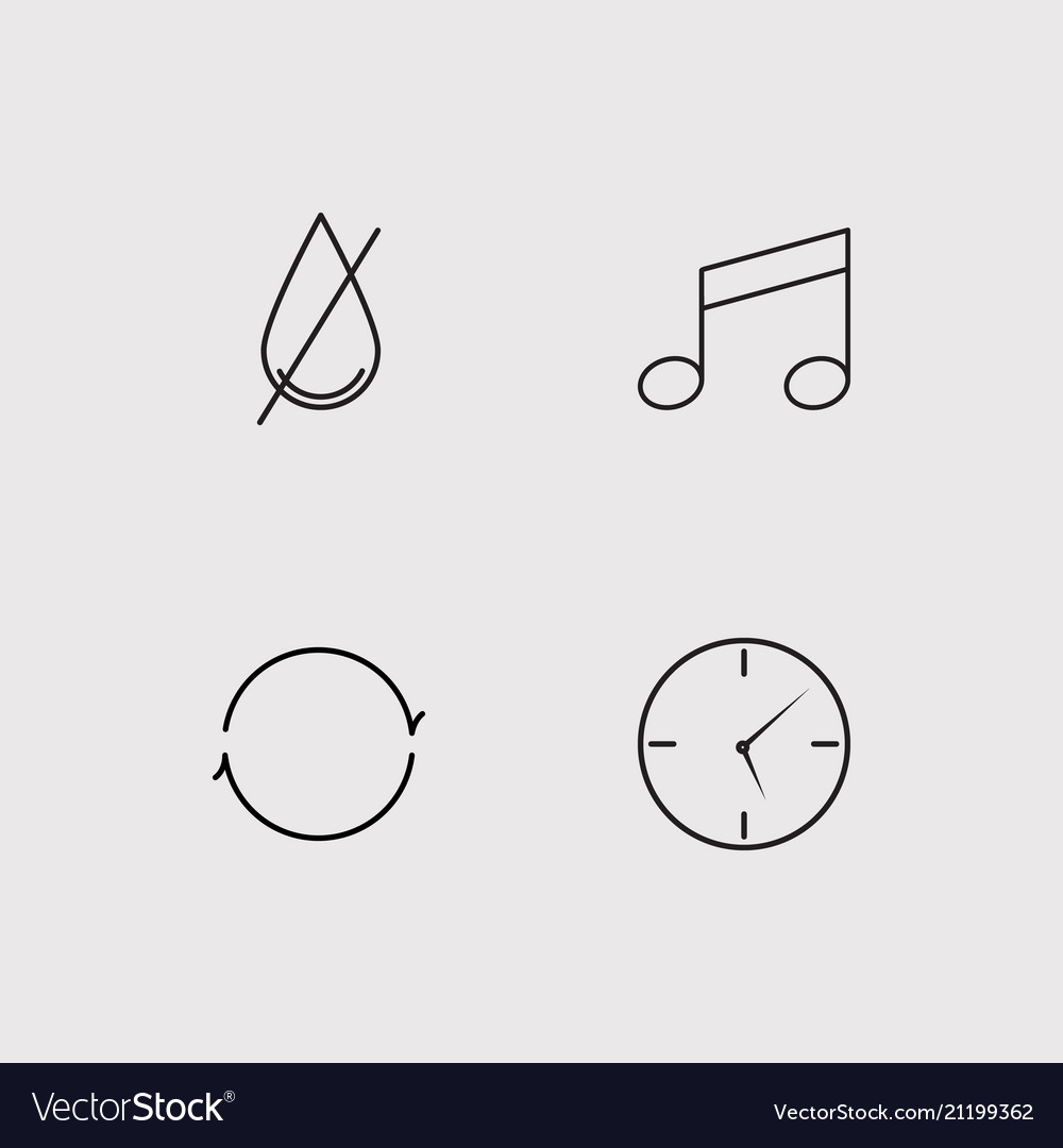 User interface simple linear icons set outlined