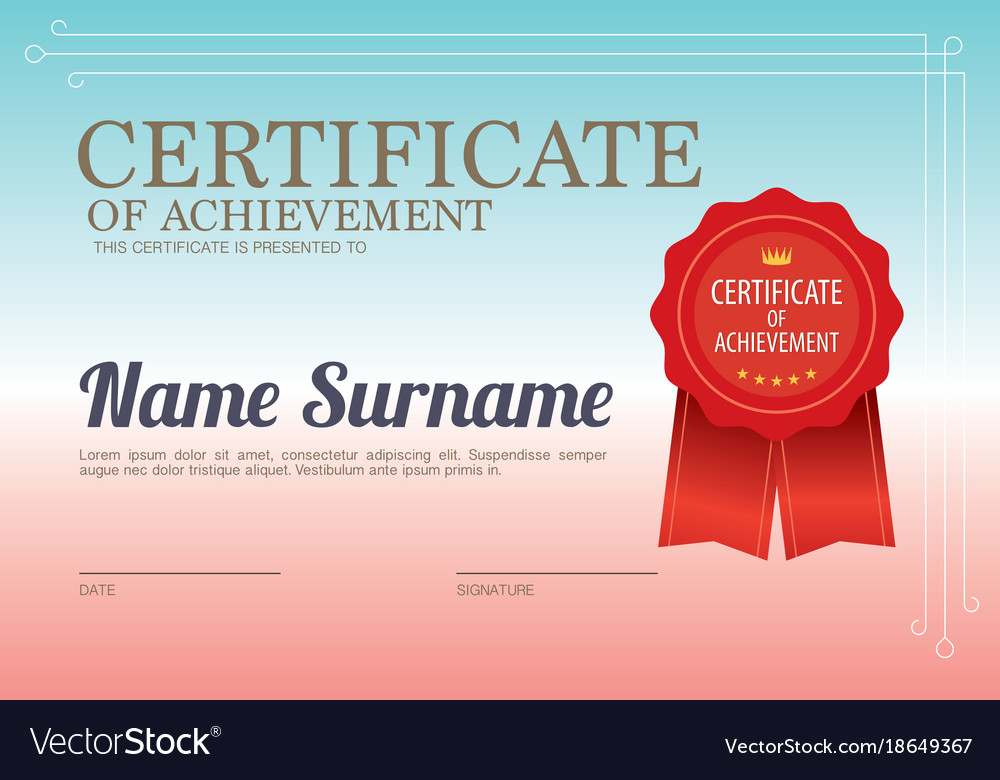 Blank certified border template Royalty Free Vector Image