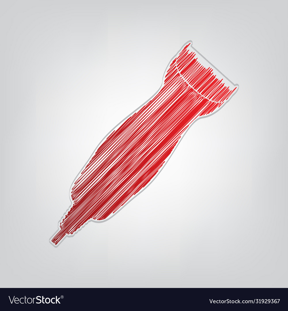 Clipper sign red gradient scribble