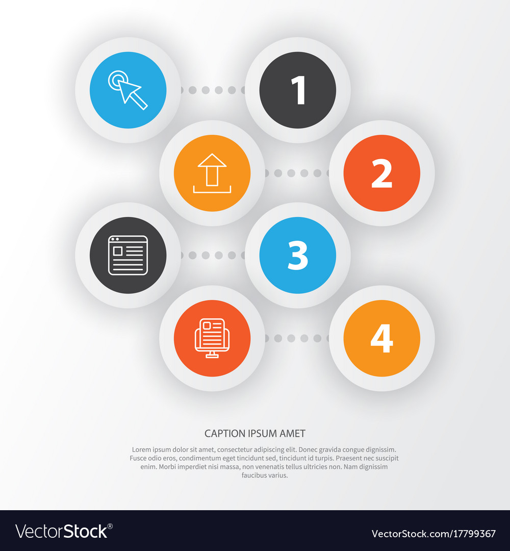 Connection icons set collection of upload cursor