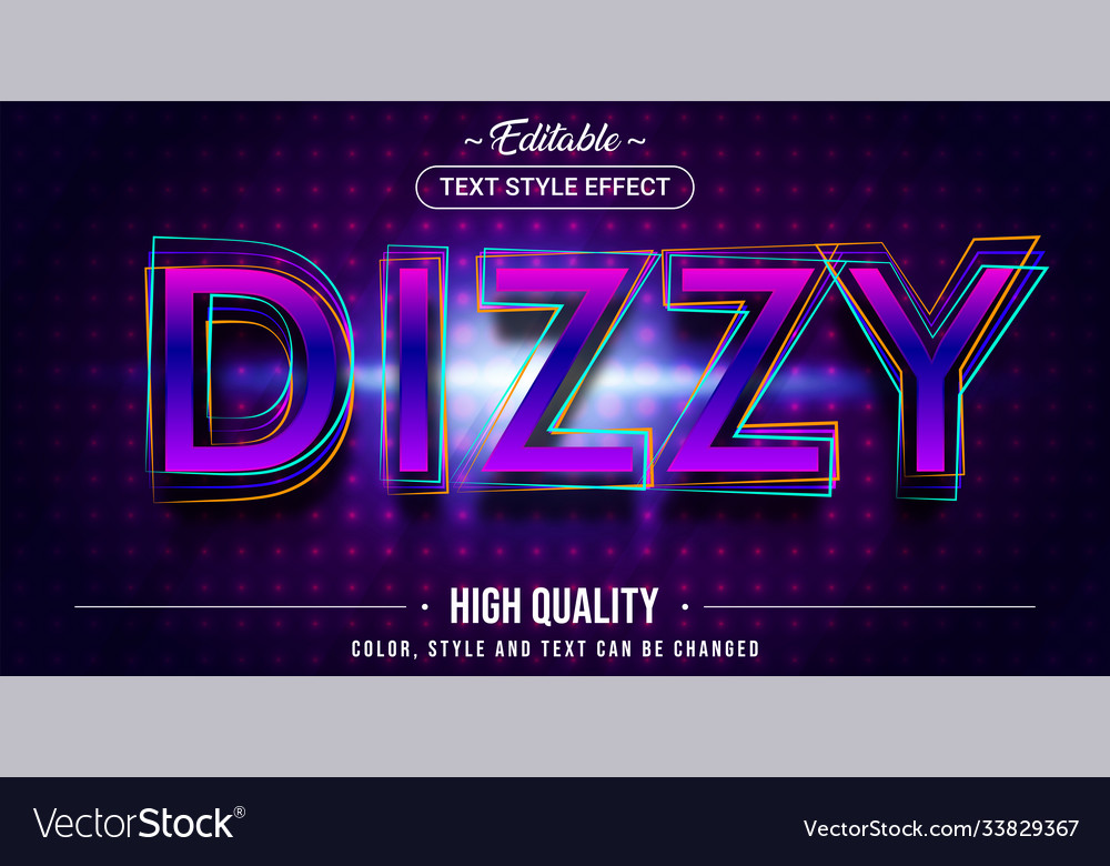 Editable text style effect - dizzy theme Vector Image Editable text style effect - dizzy theme