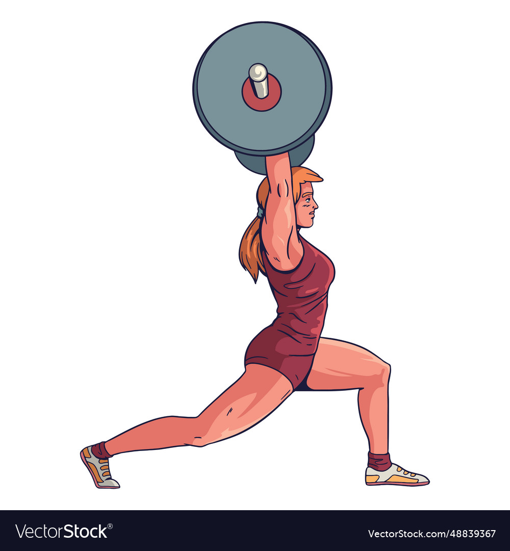 Female weightlifter character Royalty Free Vector Image