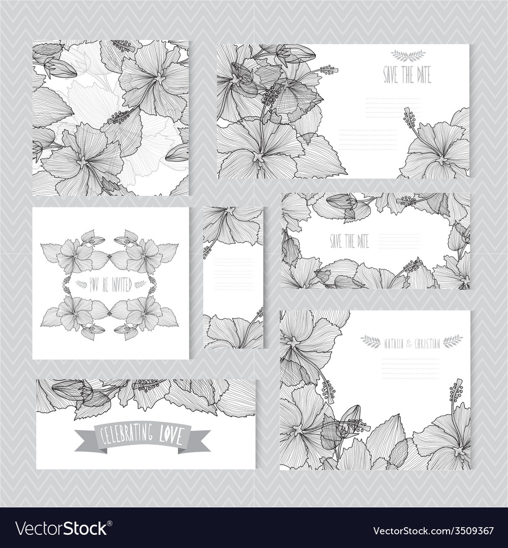 Floral cards set