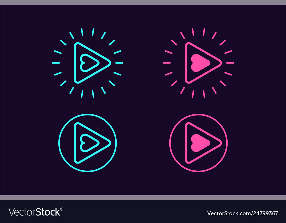Icon set play button sign ui element vector image Icon set play button sign ui element
