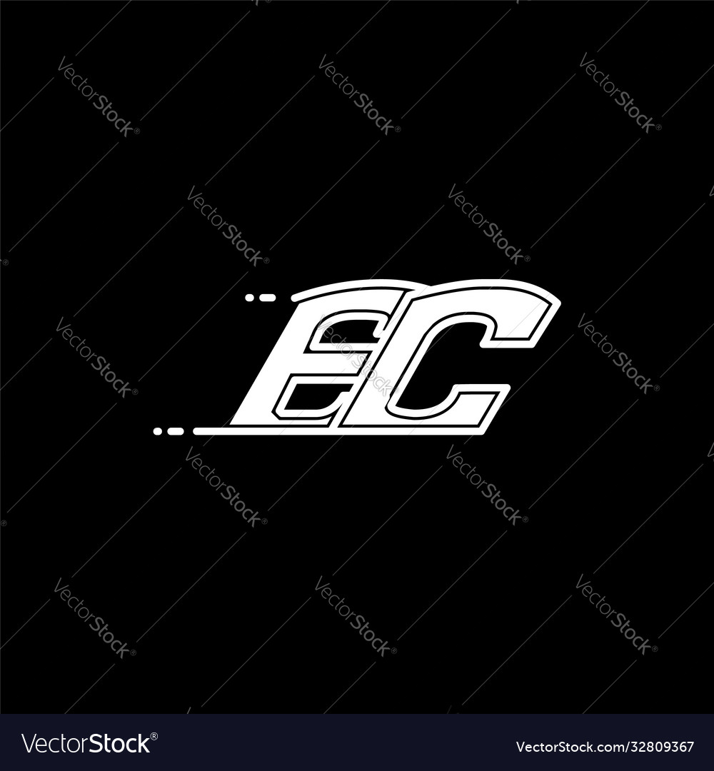 Initial ec logo design with shape style