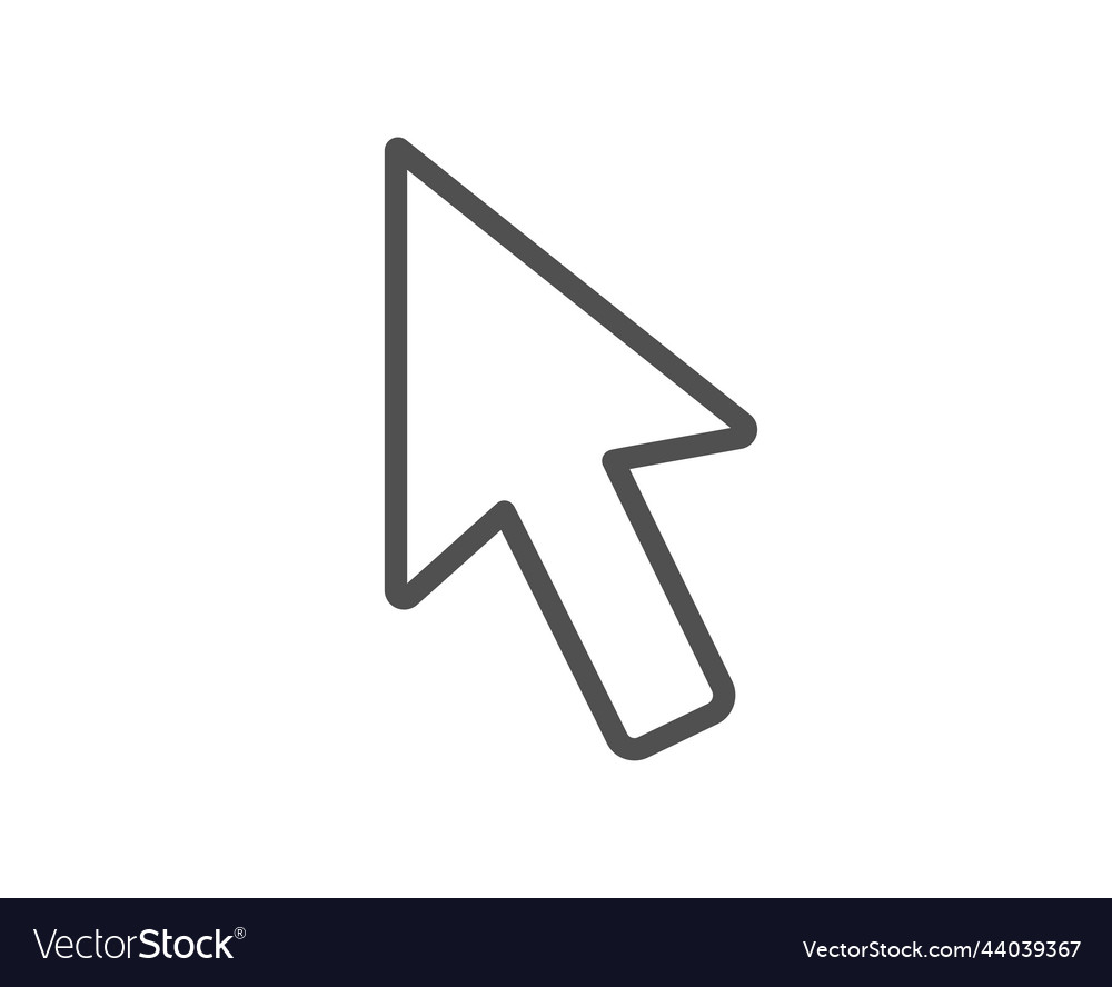 Mouse cursor line icon click action sign vector image Mouse cursor line icon click action sign