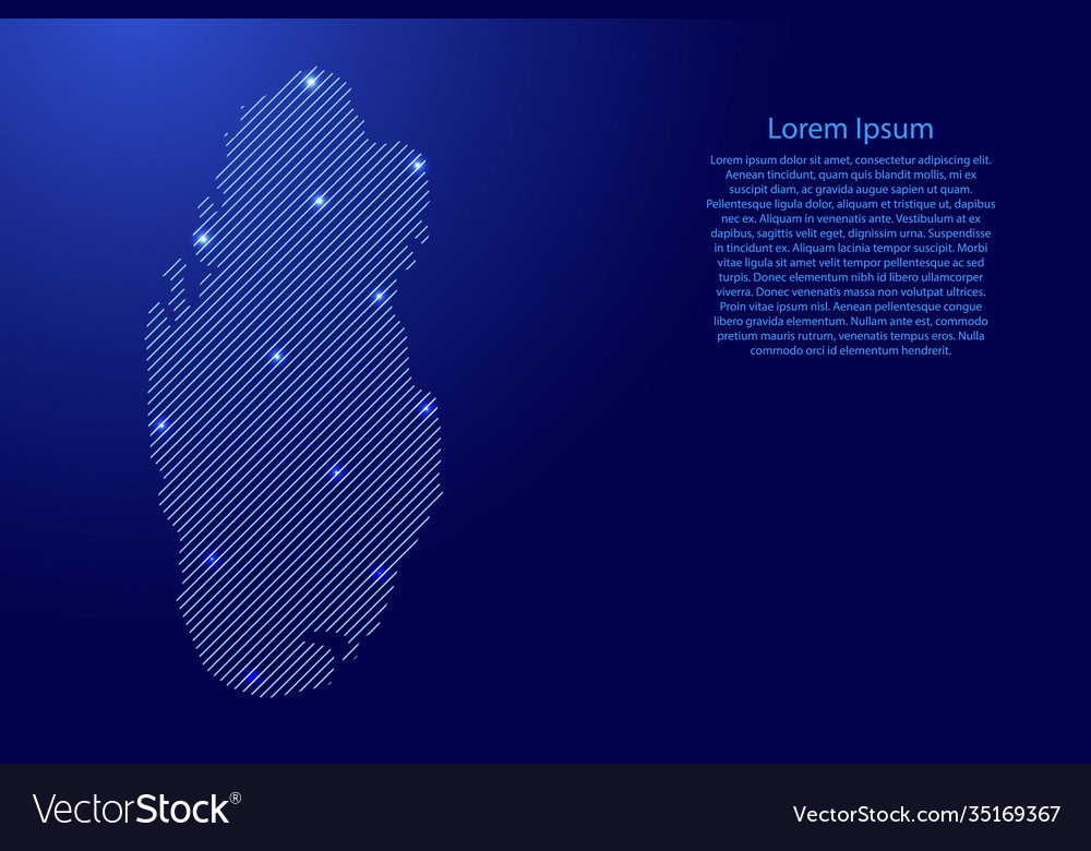 Qatar map from blue pattern slanted parallel