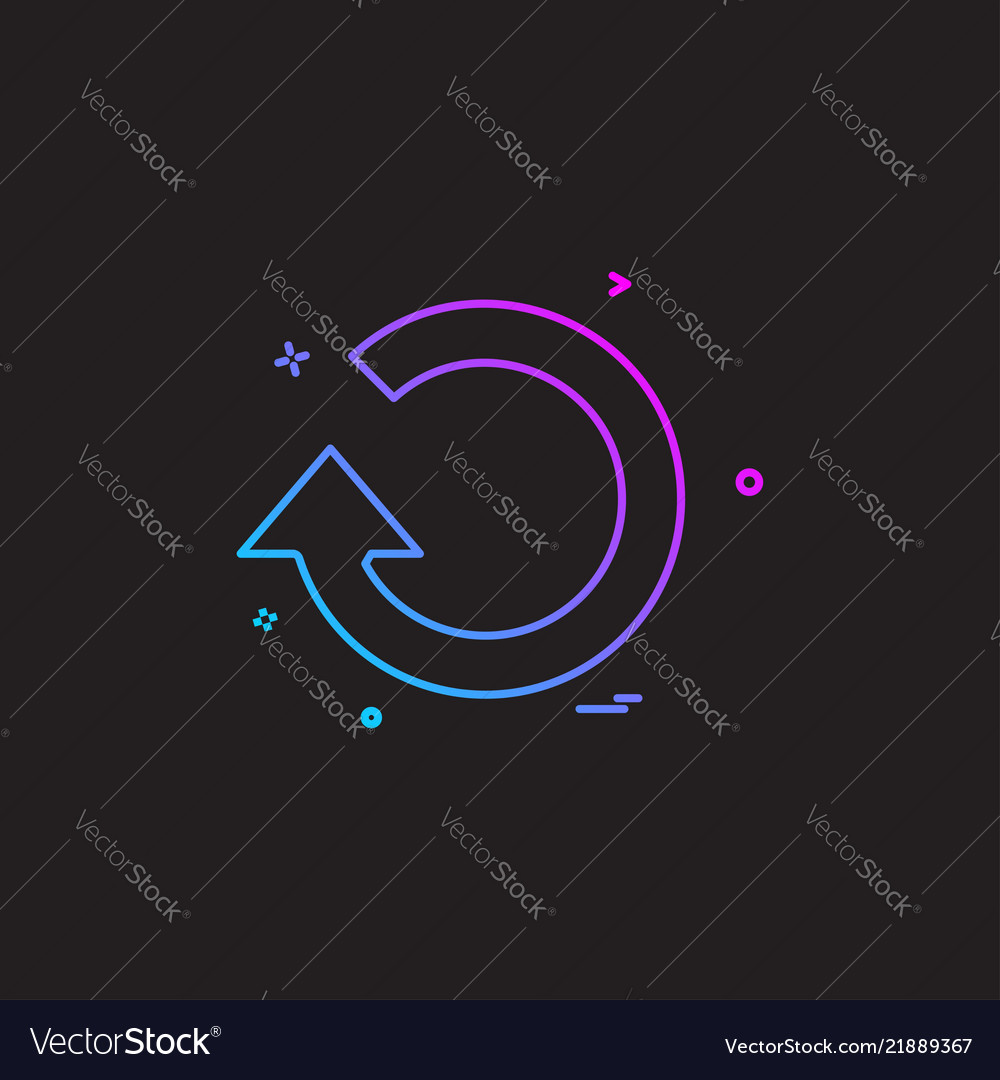 Refresh restart icon design vector image Refresh restart icon design