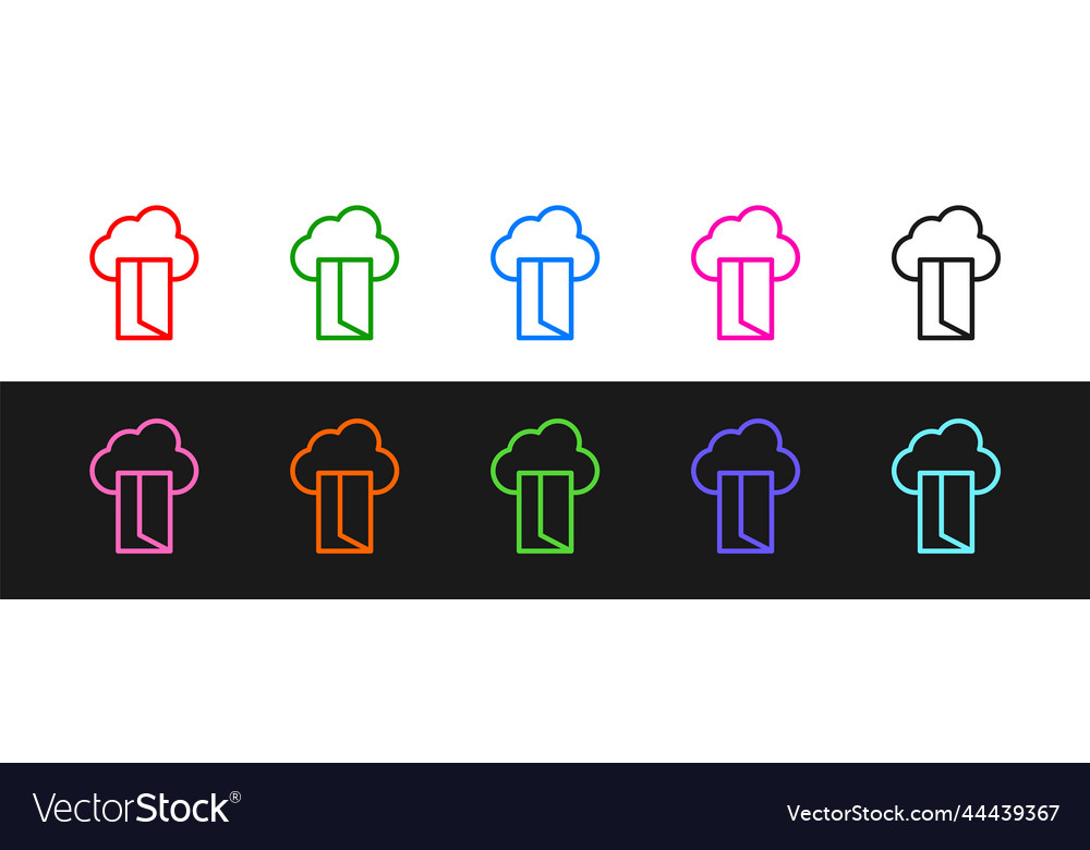 Set line cloud database icon isolated on black vector image Set line cloud database icon isolated on black