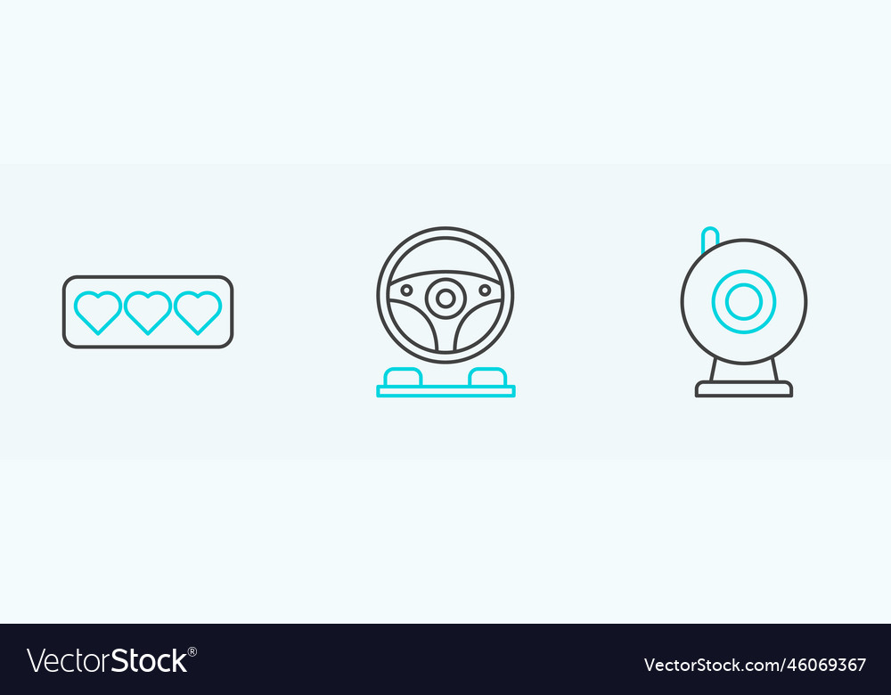 Set line web camera like and heart racing