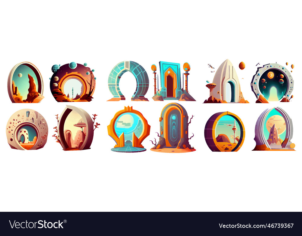 Set of portal ui game level up