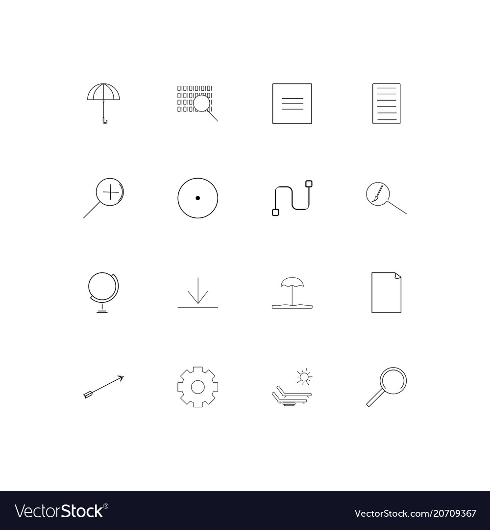 Signs and symbols simple linear icons set
