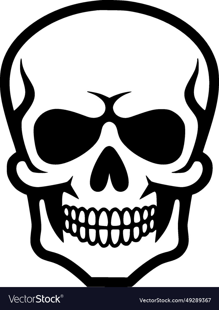 Skull - minimalist and flat logo Royalty Free Vector Image