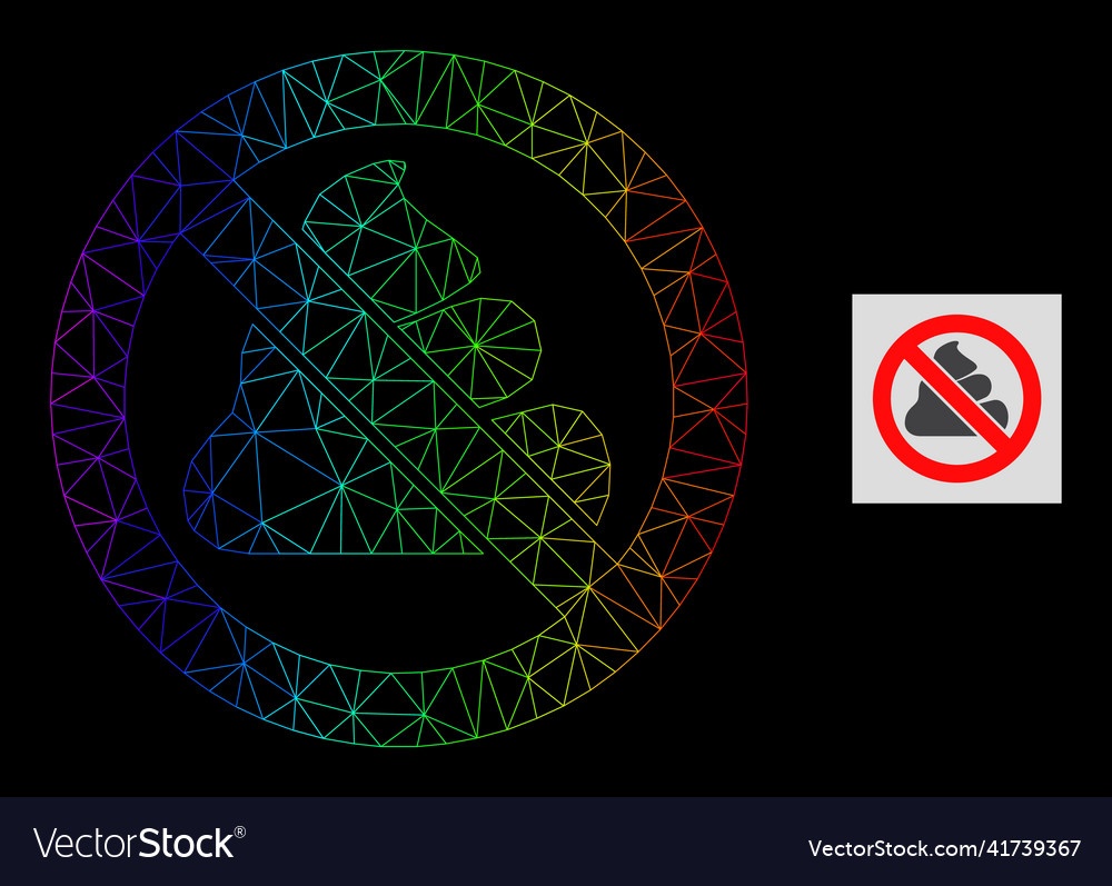 Spectrum gradiented polygonal network forbidden vector image Spectrum gradiented polygonal network forbidden