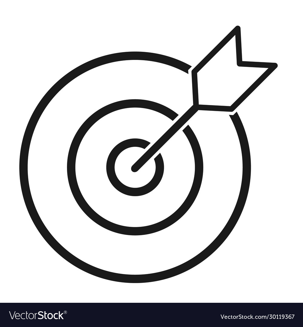 Target icon with arrow symbol for website etc web vector image Target icon with arrow symbol for website etc web