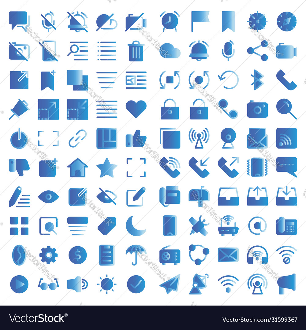 User interface icon set include vector image User interface icon set include